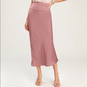 Free People Normani Bias Slip Skirt in Dusty Mauve Size 2